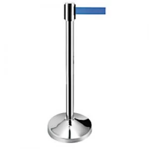 Image of GPC Belt Barrier Stainless Steel Post & Blue Belt