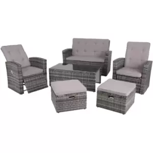 Image of Tectake - Garden rattan furniture set Bari - garden table and chairs, bistro set, patio set