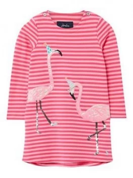 Image of Joules Toddler Girls Kaye Flamingo Dress - Pink, Size 3 Years, Women