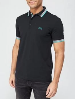 Image of Hugo Boss Athleisure Paddy Pique Polo Shirt Black/Green Size S Men