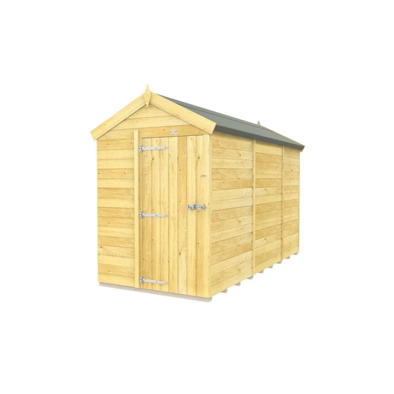 Image of Buttercup Farm 5 x 11 Feet Apex Shed - Single Door W/O Window - L329 x W147 x H217cm in Brown Brown Unisex