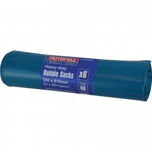 Image of Faithfull Blue Heavy-Duty Rubble Sacks Pack of 6