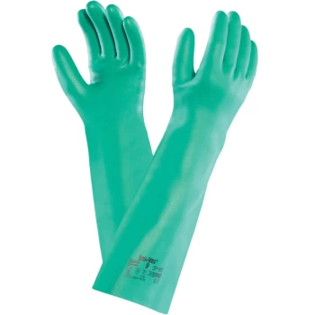 Image of 37-185 Solvex Green Nitrile Gloves - Size 9