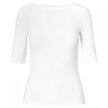 Image of Lauren by Ralph Lauren Judy Elbow Sleeve T Shirt - White