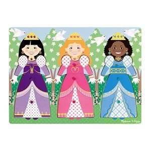 Image of Melissa and Doug Wooden Peg Puzzle Princess Dress Up