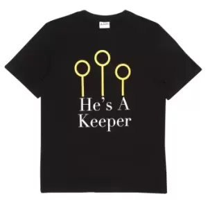 Image of Harry Potter Mens Quidditch Keeper T-Shirt (L) (Black)