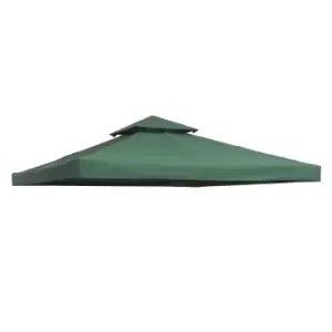 Image of Outsunny 3 x 3m Gazebo Top Cover Double Tier Canopy Replacement Pavilion Roof Dark Green