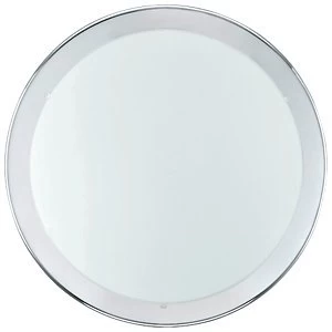 Image of Eglo Planet Chrome & Satinated Glass Large Wall & Ceiling Light - 2 x 60W E27