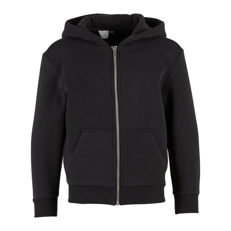 Image of Build Your Brand Fluffy Full Zip Hoodie in Black Size: 4-6 Years Black Unisex 4-6 Years