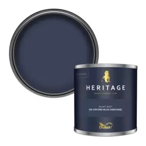 Image of Dulux Heritage Velvet Matt DH Oxford Blue Matt Emulsion Paint 125ml