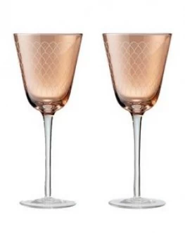 Image of Denby Monsoon Mandala Wine Glasses ; Set Of 2