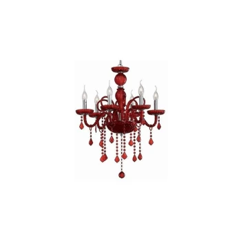 Image of Ideal Lux Giudecca - 6 Light Chandelier Red Finish, E14