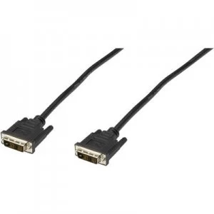 Image of Digitus DVI Cable 3m screwable, incl. ferrite core Black [1x DVI plug 19-pin - 1x DVI plug 19-pin]