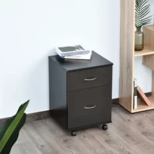 Image of HOMCOM 2-Drawer Cabinet W/Wheels-Black