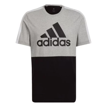 Image of adidas Essentials Colorblock Single Jersey T-Shirt Mens - Medium Grey Heather / Black
