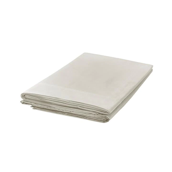 Image of Bedeck of Belfast Natural Egyptian Cotton Percale 300 Thread Count Fine Linens 'Andaz' Flat Sheet - double
