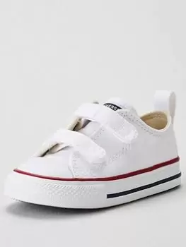 Image of Converse Chuck Taylor All Star Ox Infant Unisex 2V Trainers -White/Red/Blue, Size 5