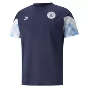 Image of Puma Manchester City Icon T-Shirt - Blue