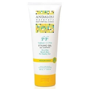 Image of Andalou Naturals Brilliant Shine Sunflower and Citrus Medium Hold Styling Gel 200ml