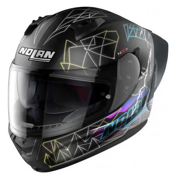 Image of Nolan N60-6 Sport Raindance 026 Flat Black Multicolor Full Face Helmet Size L