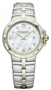 Image of Raymond Weil Womens Parsifal Diamond Dial Two Tone 5180- Watch