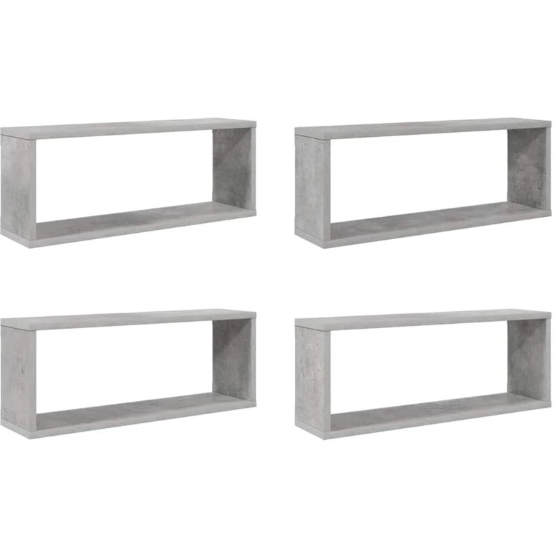 Image of VIDAXL Vidaxl - Wall Cube Shelf 4 pcs Concrete Grey 60x15x23cm Engineered Wood 8720286595640