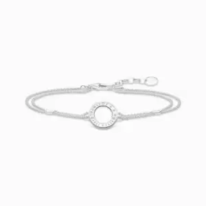 Image of Sterling Silver Circle White Bracelet A1878-051-14