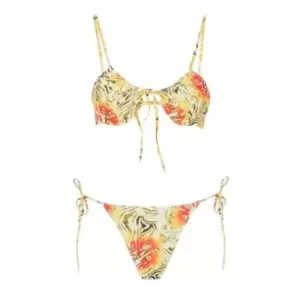 Image of Missguided Abstract Print Tie Side Bikini Bottoms - Multi