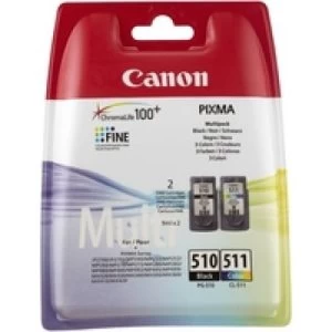 Image of Canon PG510 Black and CL511 Tri Colour Ink Cartridge
