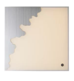 Image of Chic LED Dimmable Square Flush Decorative Ceiling Lamp, Silver, White, Voice Control, 3000- 4000-6000K