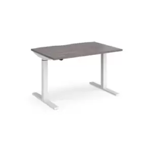 Image of Elev8 Mono straight sit-stand desk 1200mm x 800mm - white frame and grey oak top