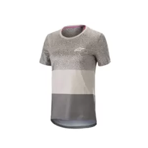 Image of Alpinestars Womens Stella Alps 8.0 Short Sleeve Jersey in Mild Grey Anthracite