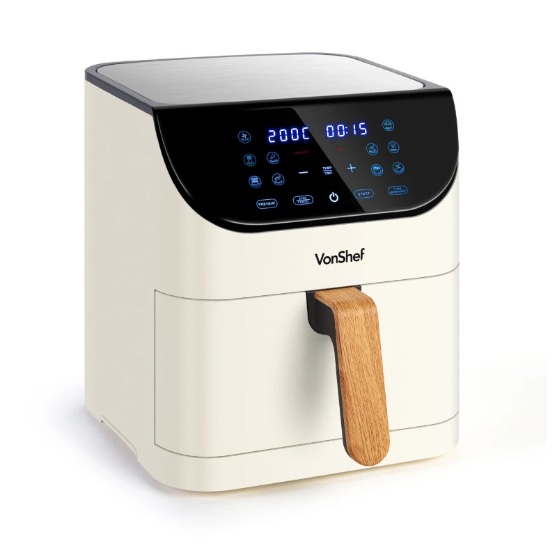 Image of VonShef LED Display and 10 Functions 5L Air Fryer Cream
