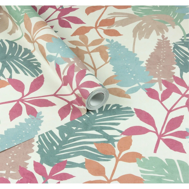 Image of Arthouse Fun Leaf Soft Multi Wallpaper Multicoloured unisex One Size