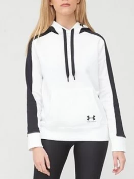 Image of Urban Armor Gear Rival Flece Graphic Hoodie, White/Black, Size L, Women