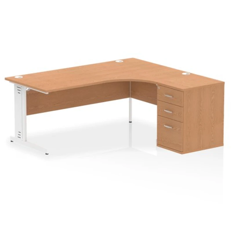 Image of Dynamic Office Solutions Impulse 1800mm Cable Managed Right Crescent Desk Workstation I004144