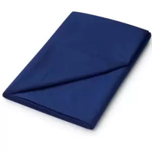 Image of Helena Springfield Plain Dye, 50/50 Percale, Double Flat Sheet, Navy