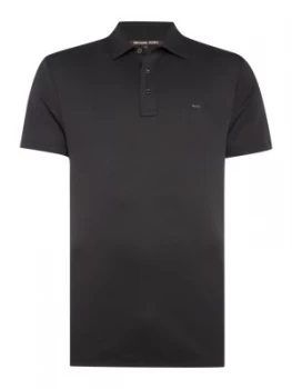 Image of Mens Michael Kors Slim fit sleek MK logo polo shirt Black