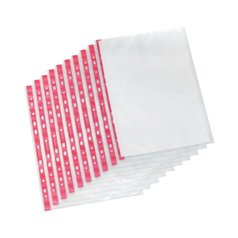Image of Q-Connect Delux Side Opening Punched Pocket A4 Clear (25 Pack) KF01123