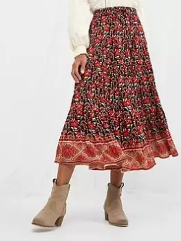 Image of Joe Browns Boho Border Print Midi Skirt -multi, Multi, Size 8, Women