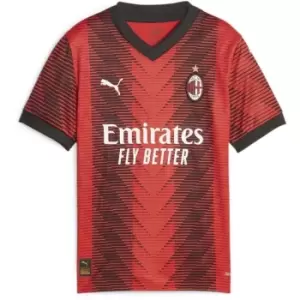 Image of Puma AC Milan Home Shirt 2023 2024 Juniors - Red