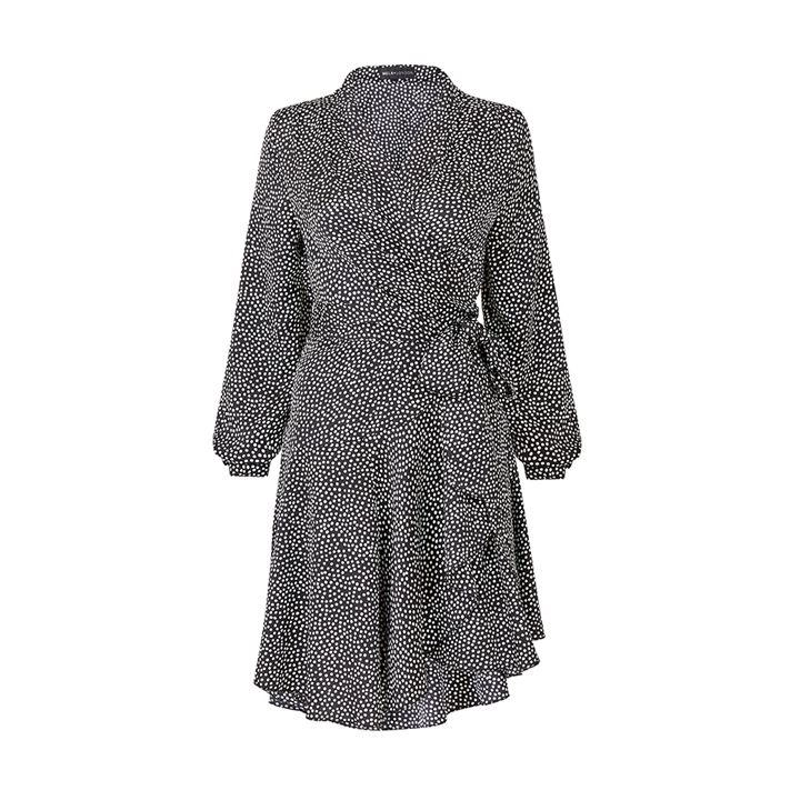 Image of Mela London Black Spotted 'Oralie' Wrap Dress - 8