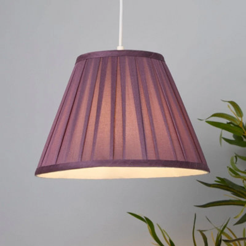 Image of Lighting Collection Taper Pleat Silk Shade Plum unisex 30cm