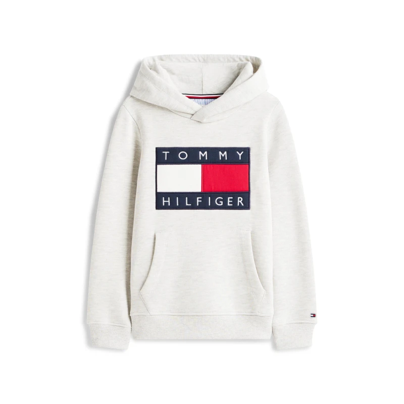 Image of Tommy Hilfiger Kids Heritage Pull Over Hoodie Light Grey P01 male 4Y