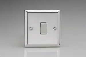 Image of Varilight Classic 1 Gang 2 Way Rocker Switch With Metal Rockers (Single XC1D) - Polished Chrome - XC1D