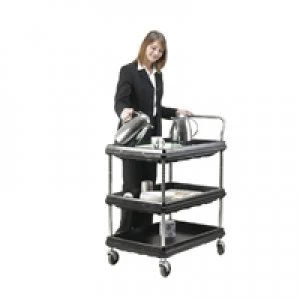 Image of Slingsby 3 Tier Black H1041xW832xD546mm Deep Ledge Trolley 322444