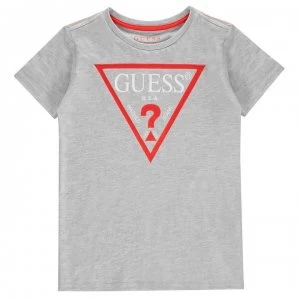 Image of Guess Logo T Shirt - Grey/Red M90