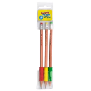 Image of Value Foam Grip HB Pencils - Assorted Colours (3 Pack)