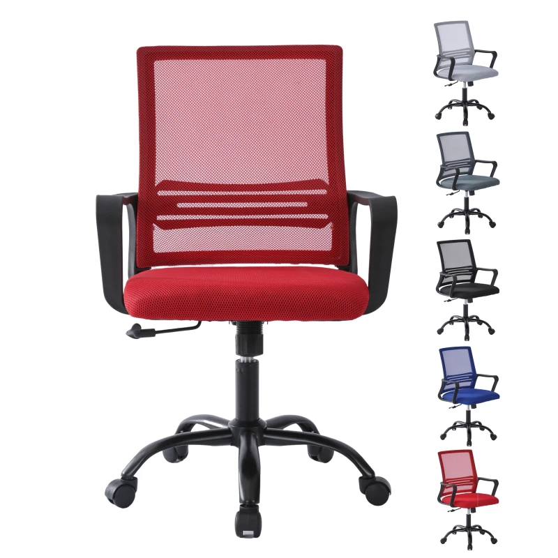 Image of MCC Direct Mesh Back Office Chair On Castor Wheels red, Red MESHRED