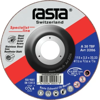 Image of Rasta - 3205RA 115X2.5X22.2MM Type-41 A30T Cutting Disc